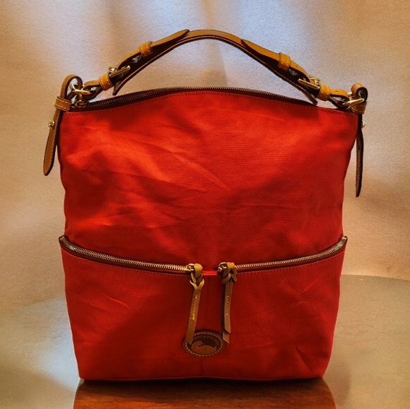 Dooney & Bourke Red Shoulder Bag Purse - Picture 8 of 9